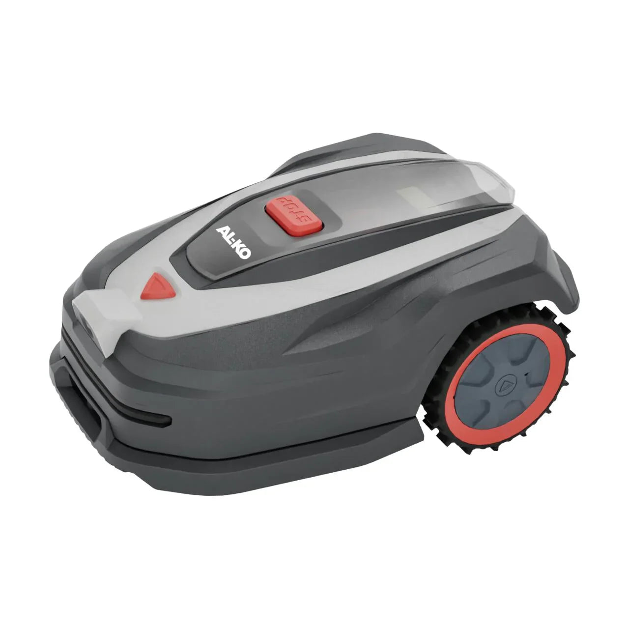 Mähroboter Robolinho 500 Vision, Seitenansicht mit rotem Antriebsrad