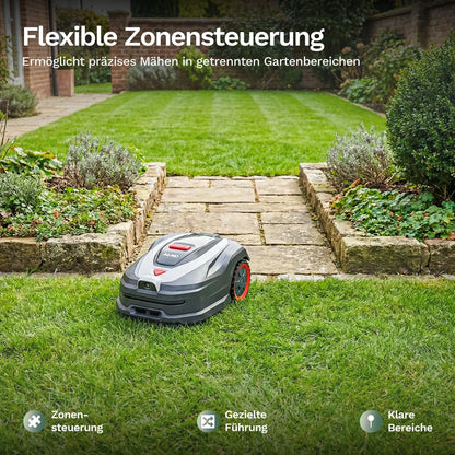 Mähroboter Robolinho 500 Vision mit großen Antriebsrädern, anthrazit/silber