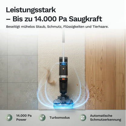 Lazurec L5 – Aspirapolvere senza filo per umido e asciutto con forte potenza di aspirazione