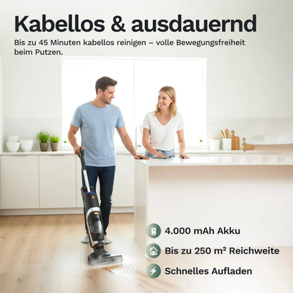 Lazurec L5 – Aspirapolvere senza filo per umido e asciutto con forte potenza di aspirazione