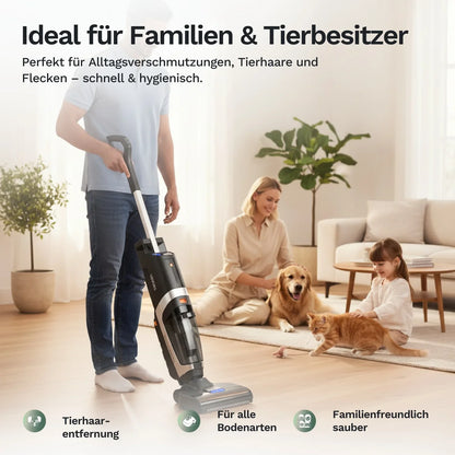Lazurec L5 – Aspirapolvere senza filo per umido e asciutto con forte potenza di aspirazione