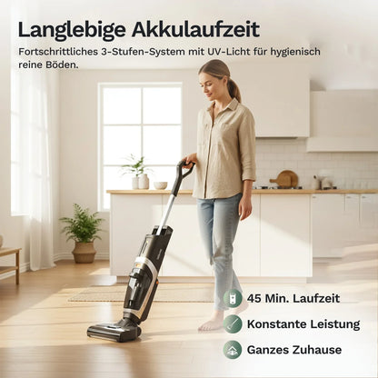 Lazurec L5 – Aspirapolvere senza filo per umido e asciutto con forte potenza di aspirazione