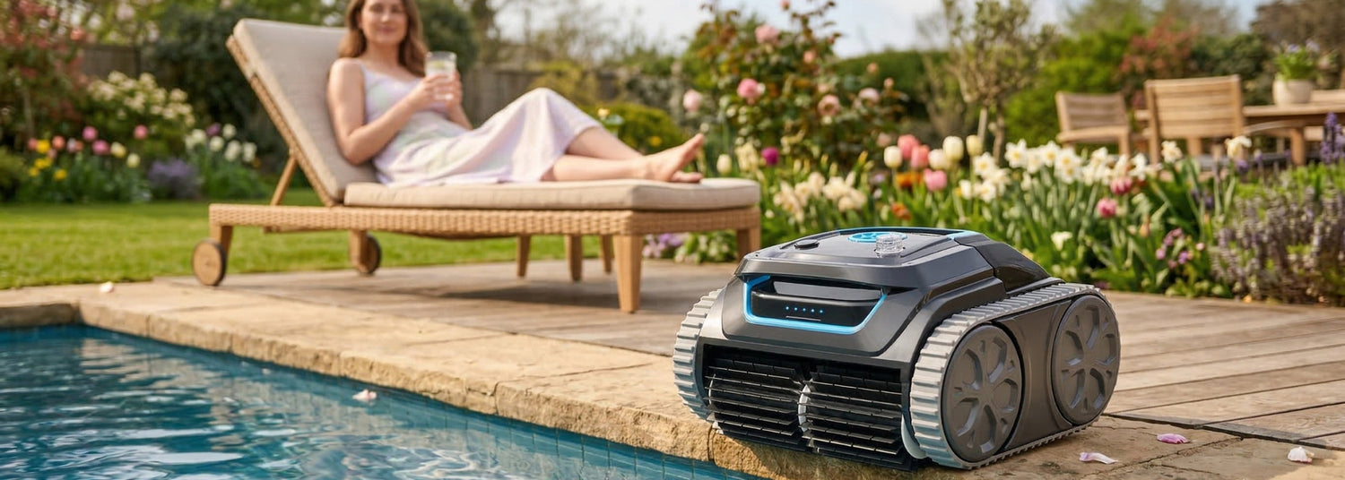 NIVAROQ Poolroboter für automatische Poolreinigung mit starker Saugleistung und intelligenter Navigation für kristallklares Wasser
