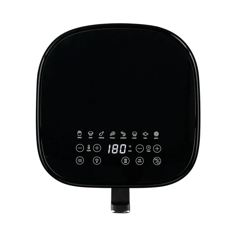Dualfryer airfryer digital display with program icons and 180° setting