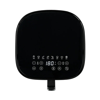 Dualfryer airfryer digital display with program icons and 180° setting