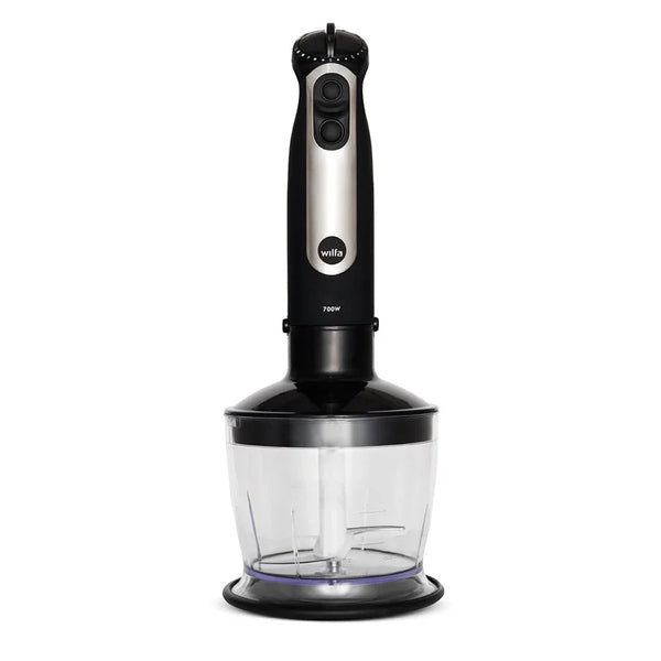 Wilfa Essential Stabmixer mit Zerkleinerer-Becher, schwarz-silberne Basis