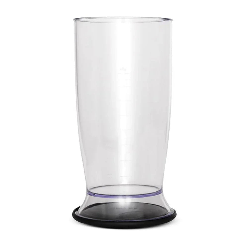 Clear blending cup with black base