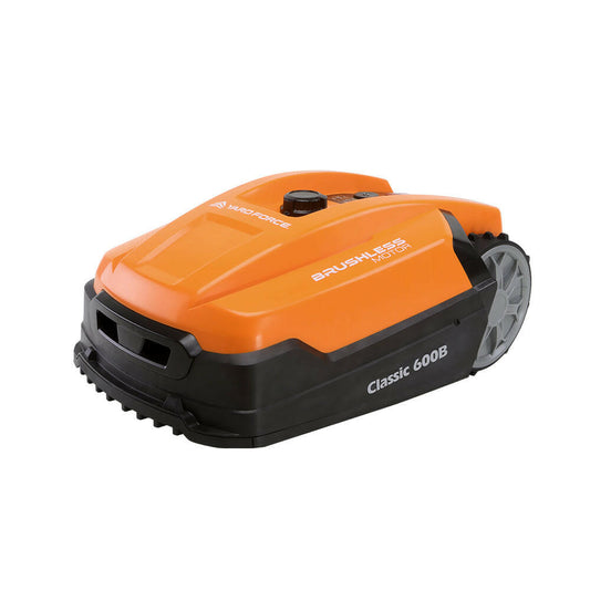 Rasenroboter Classic 600B, orange-schwarz, mit Startknopf und großen Rädern
